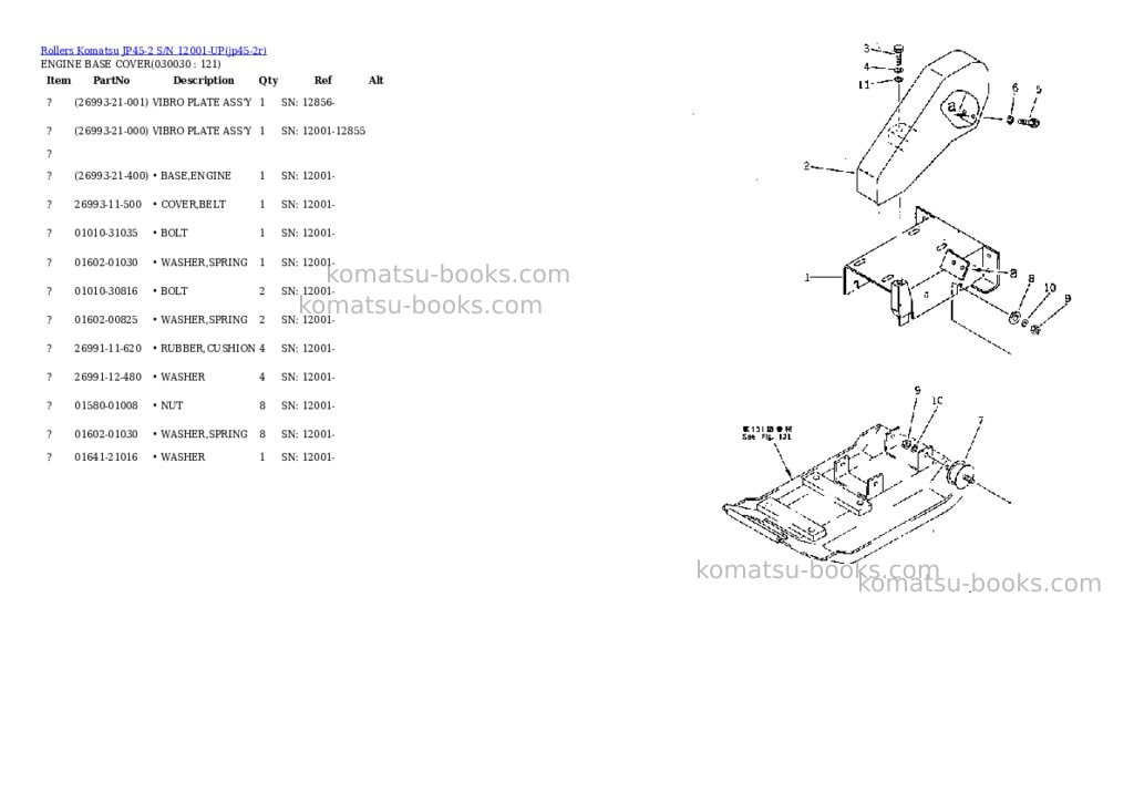 Komatsu jp45-2 s/n 12001-up Parts catalog cover Page 3