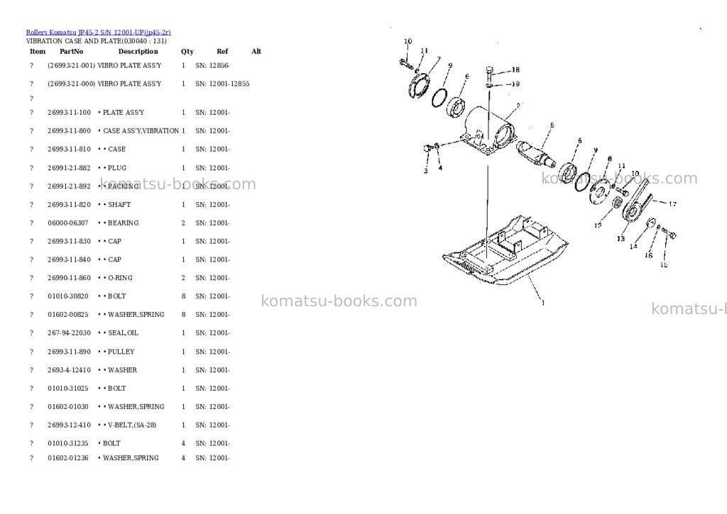 Komatsu jp45-2 s/n 12001-up Parts catalog cover Page 4
