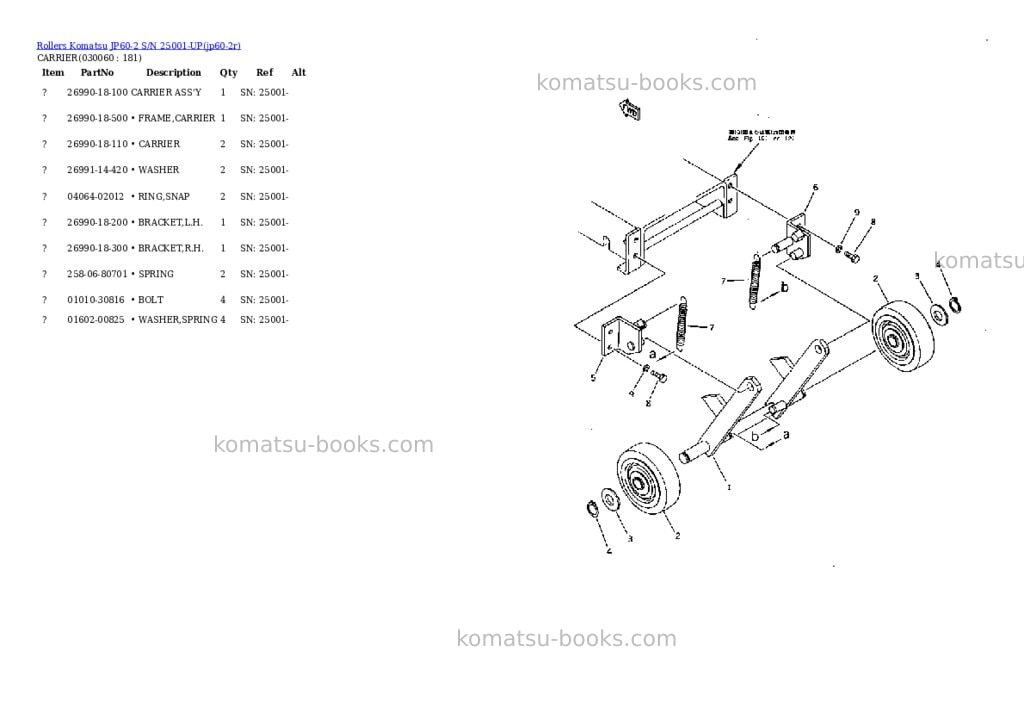Komatsu jp60-2 s/n 25001-up Parts catalog cover Page 6 Komatsu jp60-2 s/n 25001-up Parts catalog cover Page 6