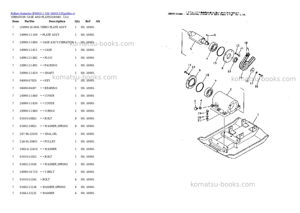 Komatsu jp60ss-1 s/n 50001-up Parts catalog cover Page 4 Komatsu jp60ss-1 s/n 50001-up Parts catalog cover Page 4