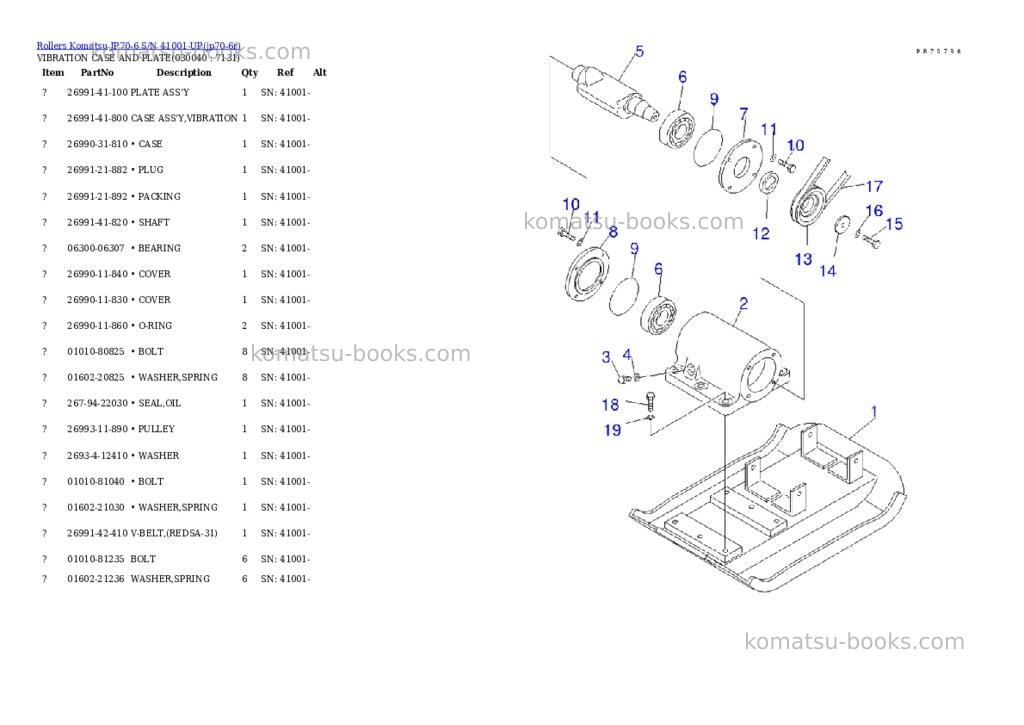Komatsu jp70-6 s/n 41001-up Parts catalog cover Page 4 Komatsu jp70-6 s/n 41001-up Parts catalog cover Page 4