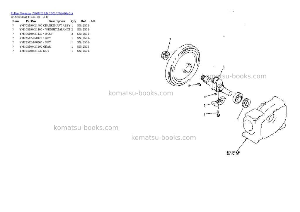 Komatsu JV06H-2 S/N 2501-UP Parts catalog cover Page 9 Komatsu JV06H-2 S/N 2501-UP Parts catalog cover Page 9
