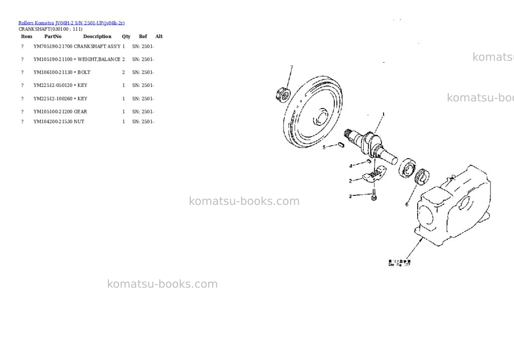 Komatsu jv06h-2 s/n 2501-up Parts catalog cover Page 9 Komatsu jv06h-2 s/n 2501-up Parts catalog cover Page 9