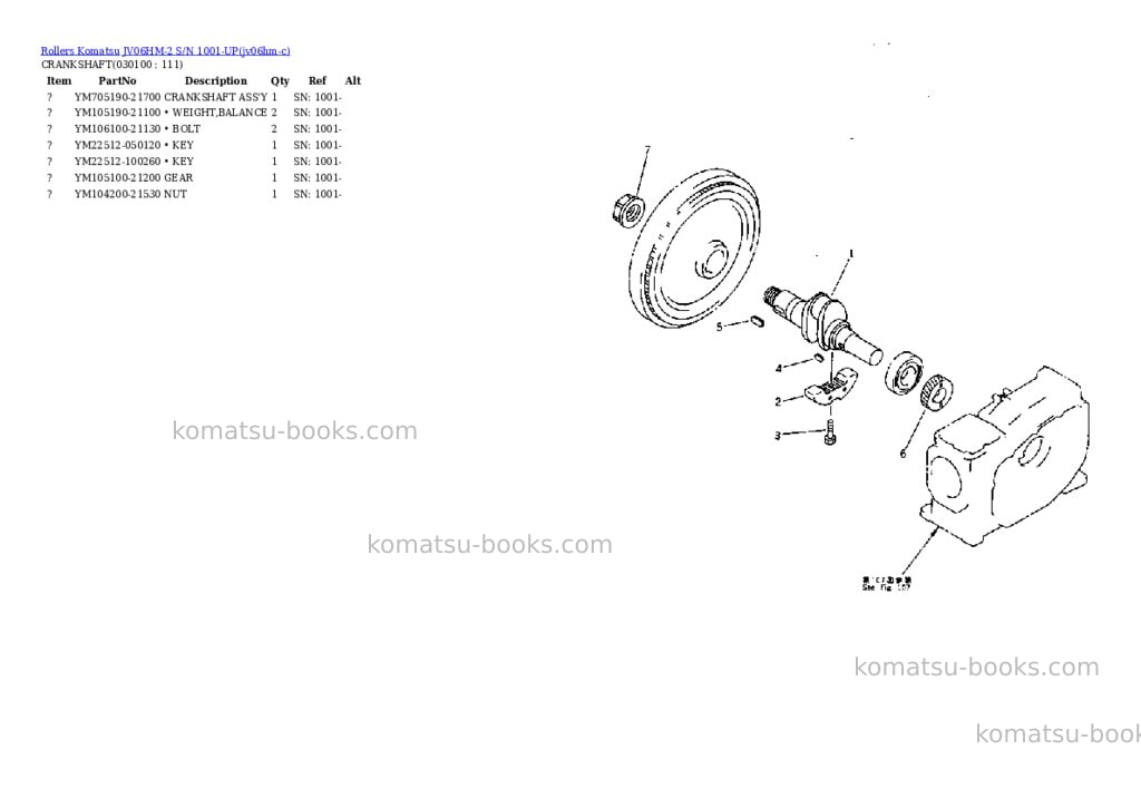 Komatsu jv06hm-2 s/n 1001-up Parts catalog cover Page 9