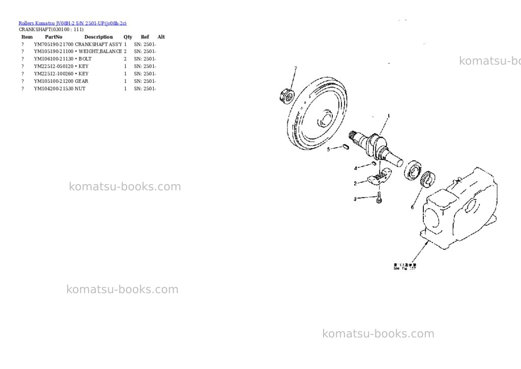 Komatsu JV08H-2 S/N 2501-UP Parts catalog cover Page 9 Komatsu JV08H-2 S/N 2501-UP Parts catalog cover Page 9