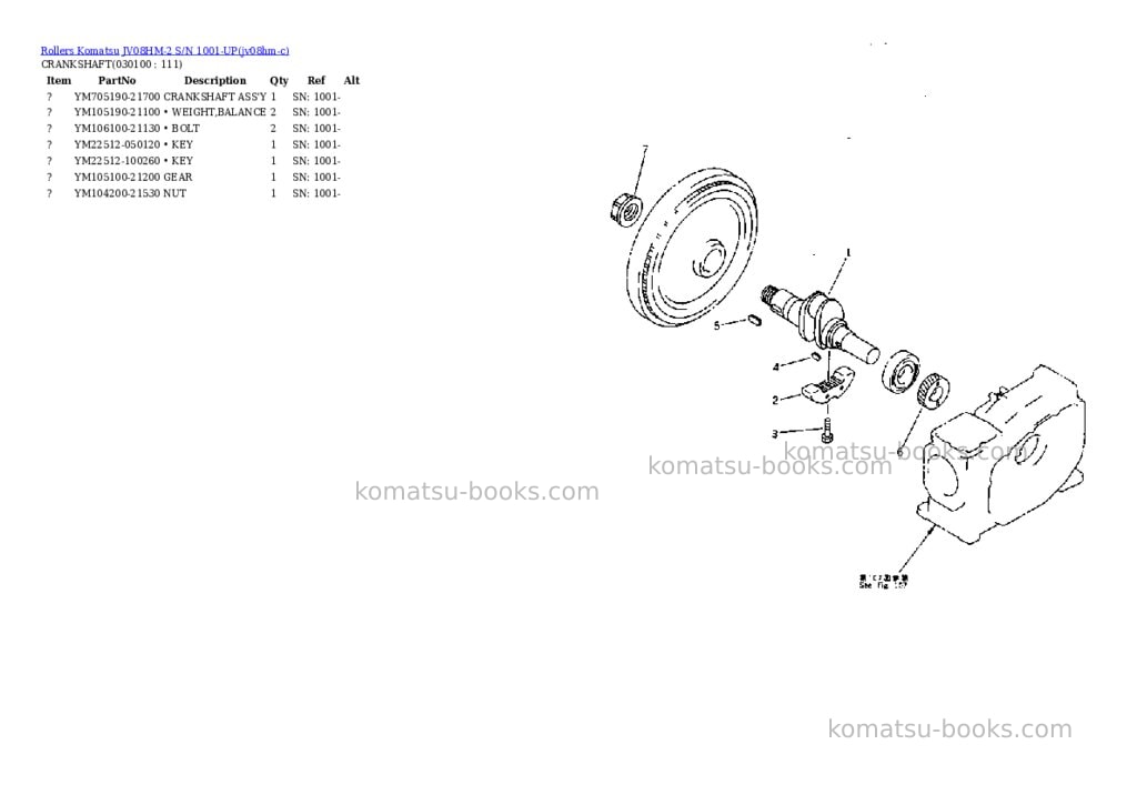 Komatsu jv08hm-2 s/n 1001-up Parts catalog cover Page 9