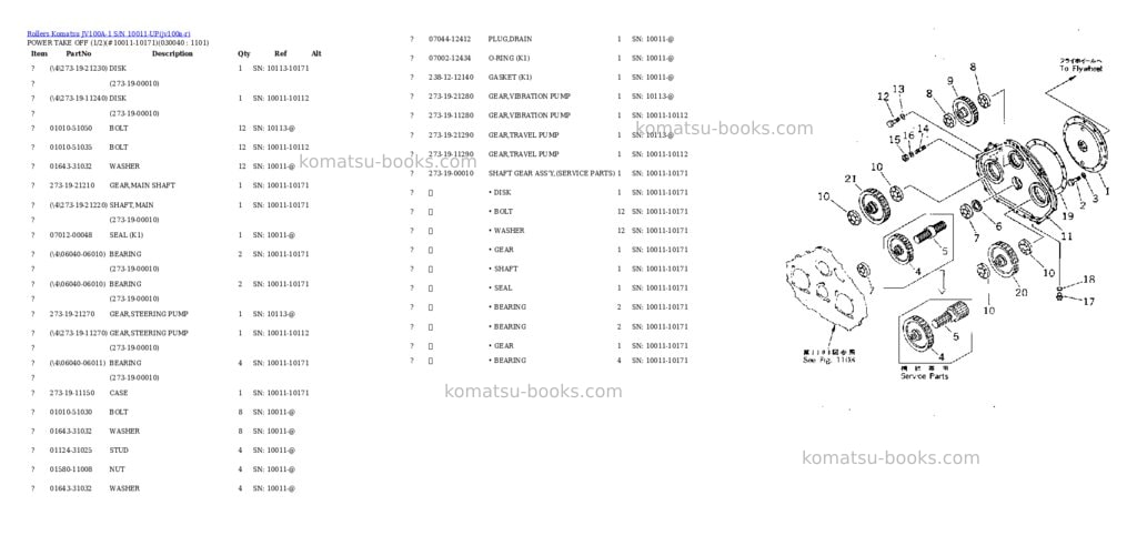 Komatsu jv100a-1 s/n 10011-up Parts catalog cover Page 3 Komatsu jv100a-1 s/n 10011-up Parts catalog cover Page 3