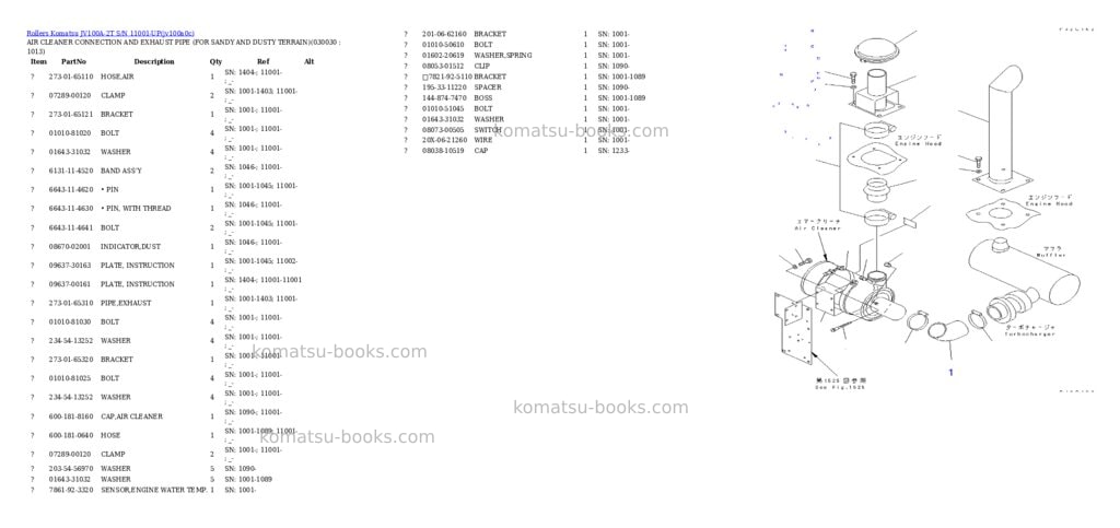 Komatsu jv100a-2t s/n 11001-up Parts catalog cover Page 4 Komatsu jv100a-2t s/n 11001-up Parts catalog cover Page 4