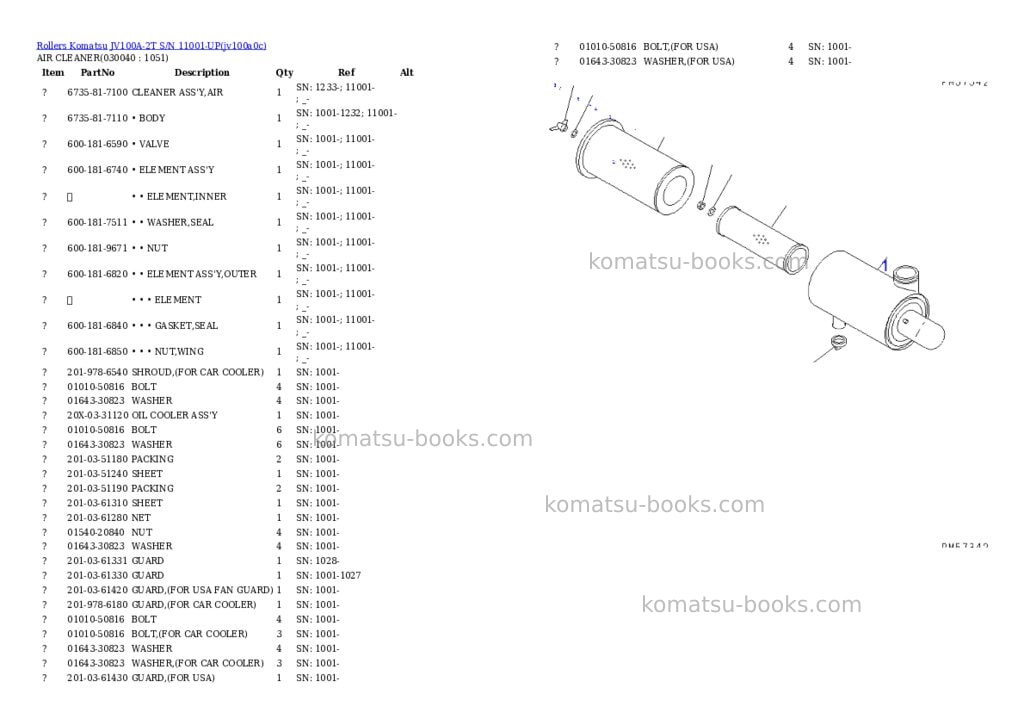 Komatsu jv100a-2t s/n 11001-up Parts catalog cover Page 6 Komatsu jv100a-2t s/n 11001-up Parts catalog cover Page 6