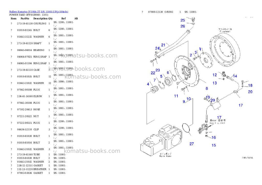 Komatsu jv100a-2t s/n 11001-up Parts catalog cover Page 8 Komatsu jv100a-2t s/n 11001-up Parts catalog cover Page 8