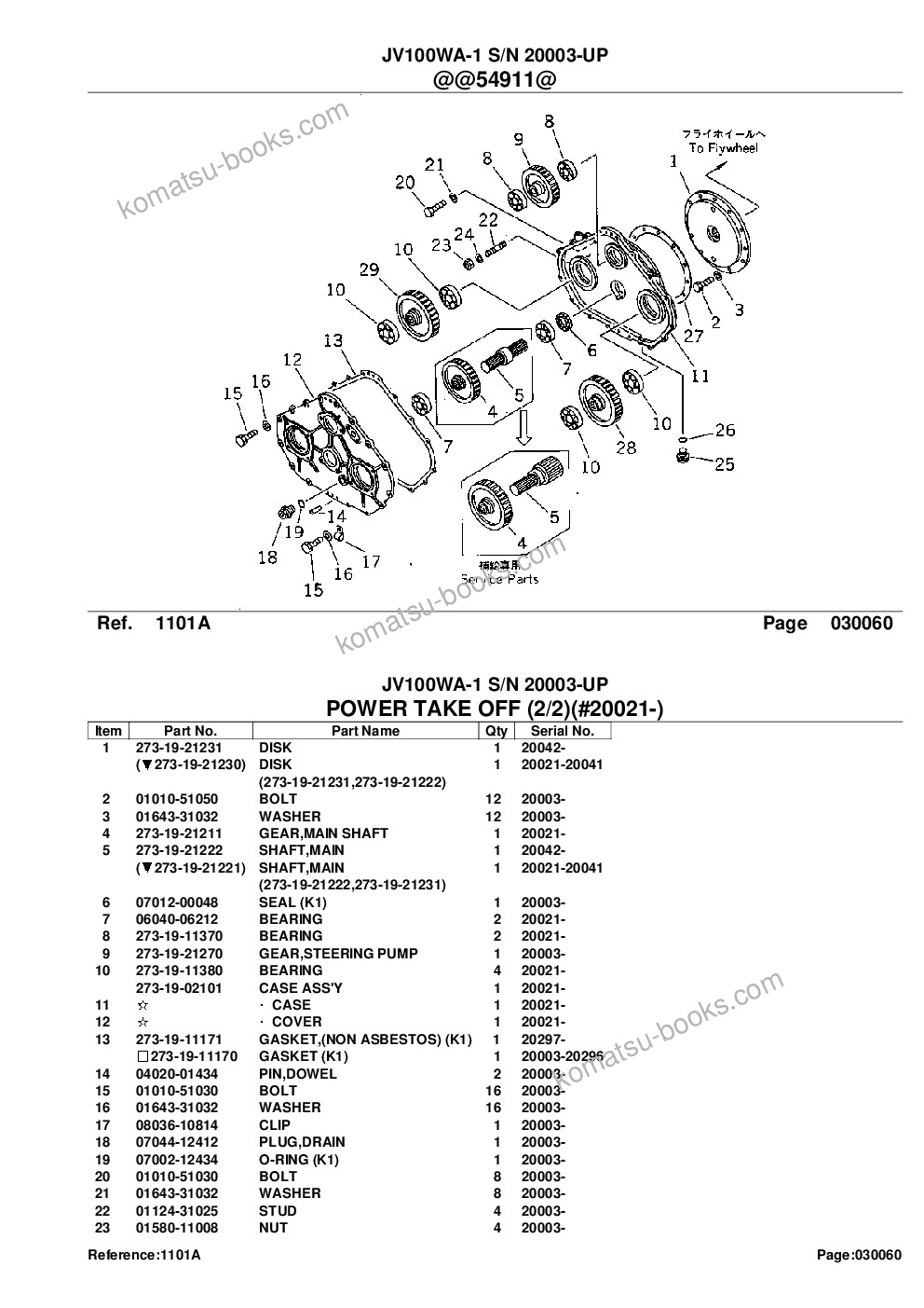 Komatsu JV100WA-1 S/N 20003-UP Parts catalog cover Page 10 Komatsu JV100WA-1 S/N 20003-UP Parts catalog cover Page 10