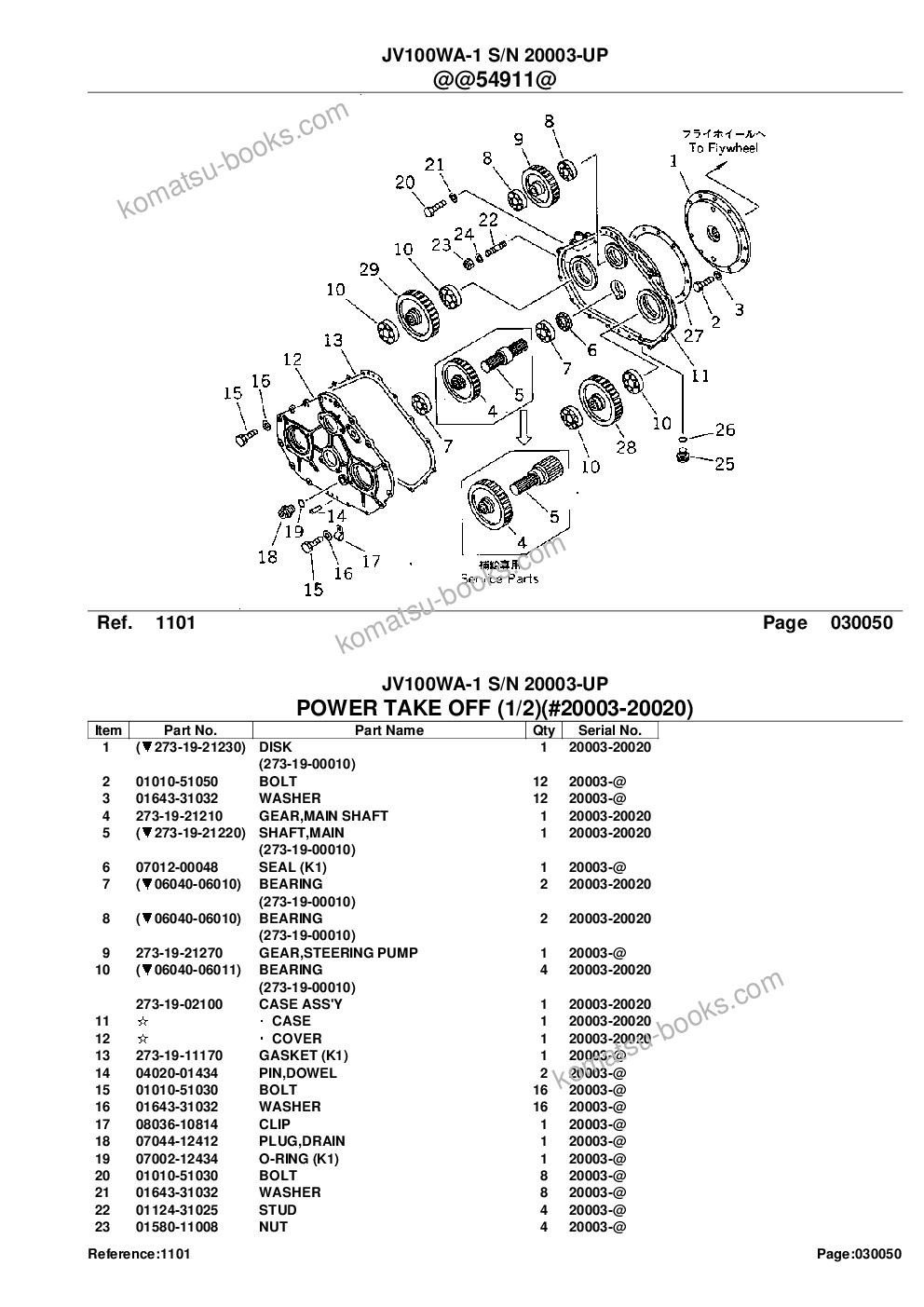 Komatsu JV100WA-1 S/N 20003-UP Parts catalog cover Page 8 Komatsu JV100WA-1 S/N 20003-UP Parts catalog cover Page 8