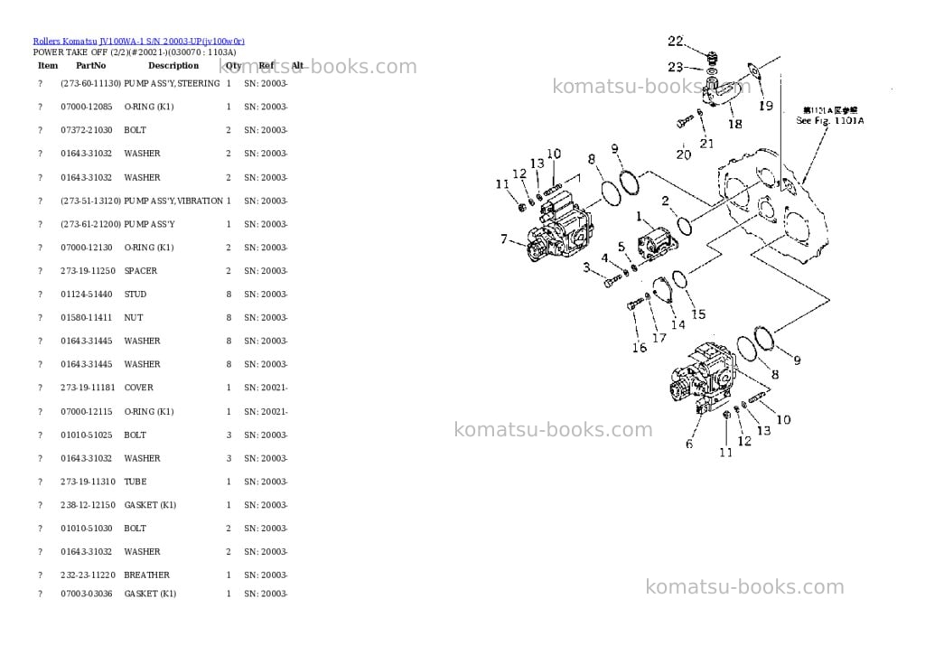 Komatsu jv100wa-1 s/n 20003-up Parts catalog cover Page 5 Komatsu jv100wa-1 s/n 20003-up Parts catalog cover Page 5