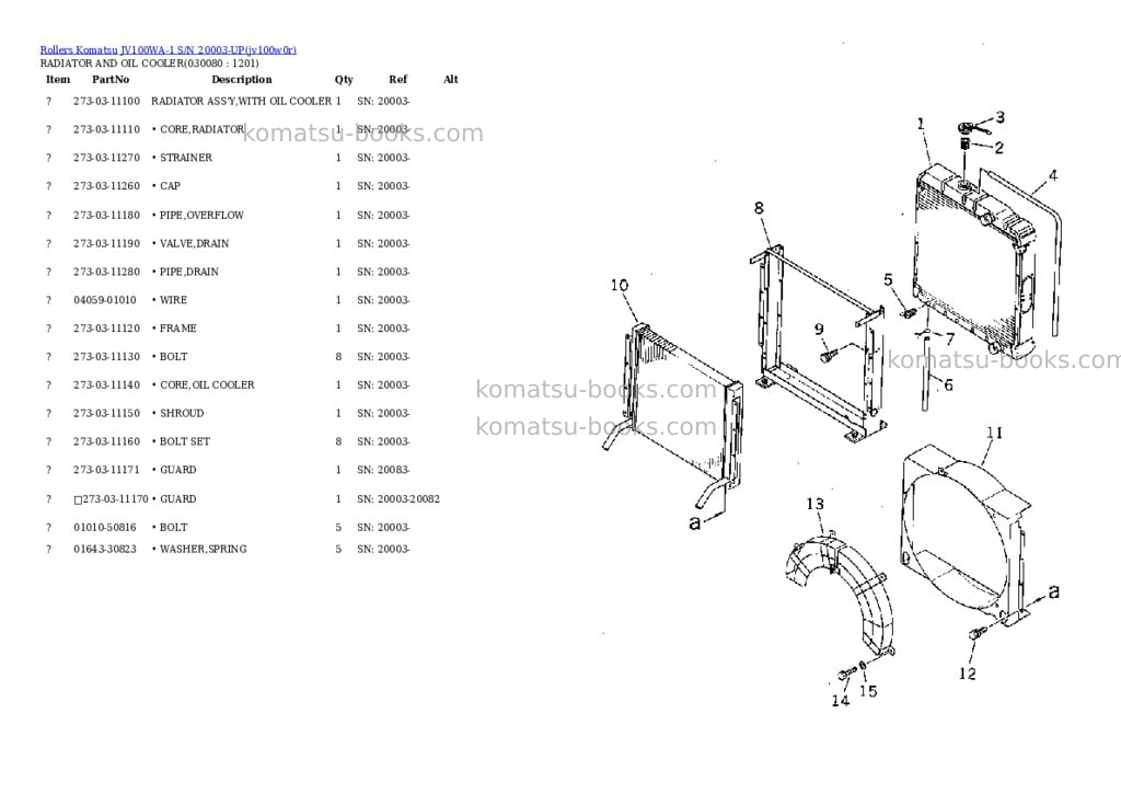 Komatsu jv100wa-1 s/n 20003-up Parts catalog cover Page 6 Komatsu jv100wa-1 s/n 20003-up Parts catalog cover Page 6