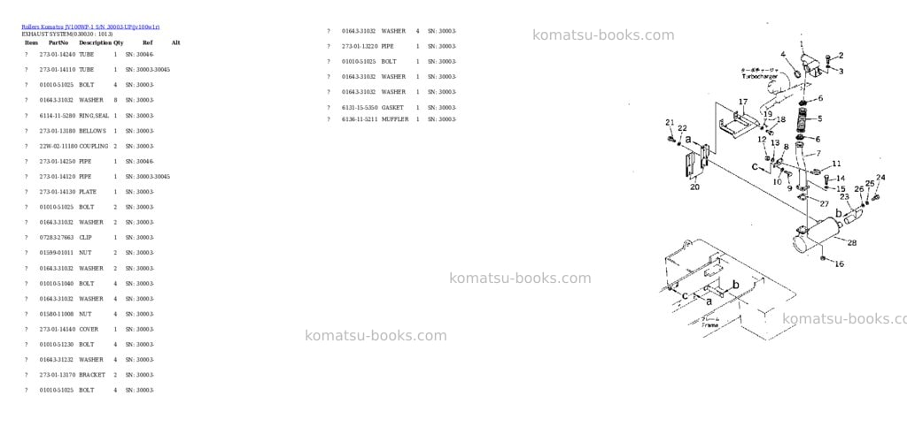 Komatsu jv100wp-1 s/n 30003-up Parts catalog cover Page 2 Komatsu jv100wp-1 s/n 30003-up Parts catalog cover Page 2