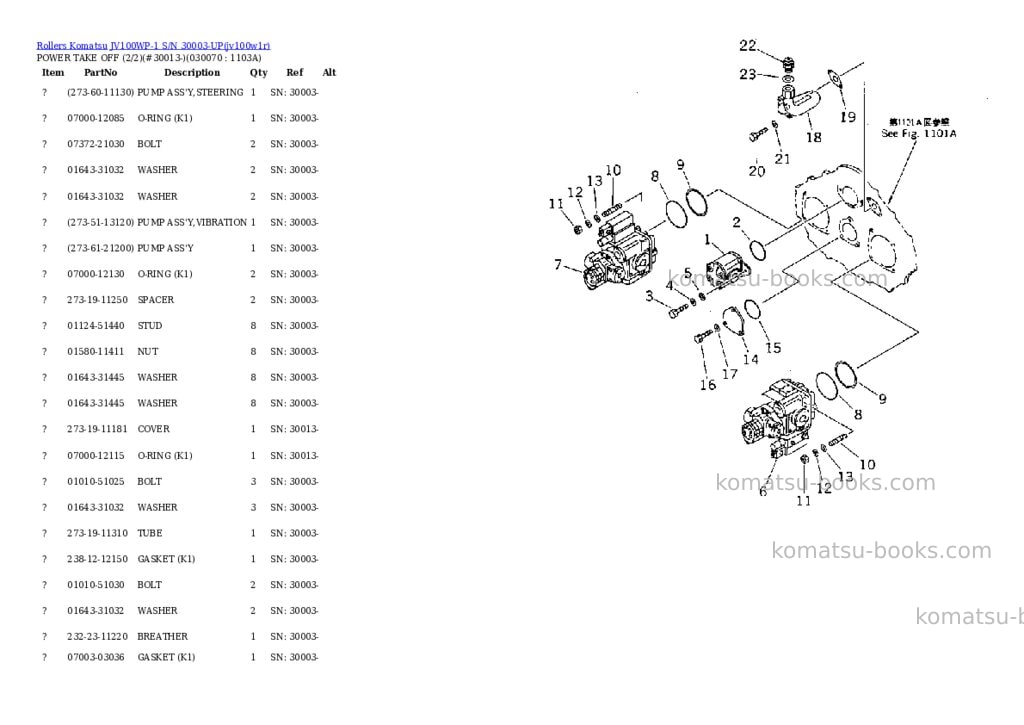 Komatsu jv100wp-1 s/n 30003-up Parts catalog cover Page 5 Komatsu jv100wp-1 s/n 30003-up Parts catalog cover Page 5