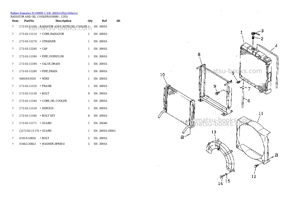 Komatsu jv100wp-1 s/n 30003-up Parts catalog cover Page 6 Komatsu jv100wp-1 s/n 30003-up Parts catalog cover Page 6