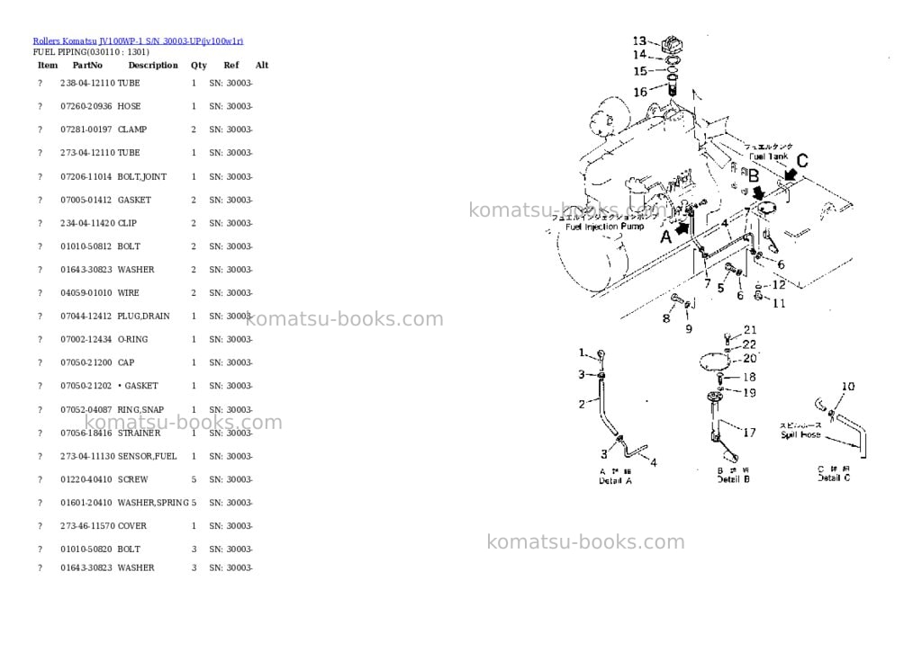 Komatsu jv100wp-1 s/n 30003-up Parts catalog cover Page 9 Komatsu jv100wp-1 s/n 30003-up Parts catalog cover Page 9
