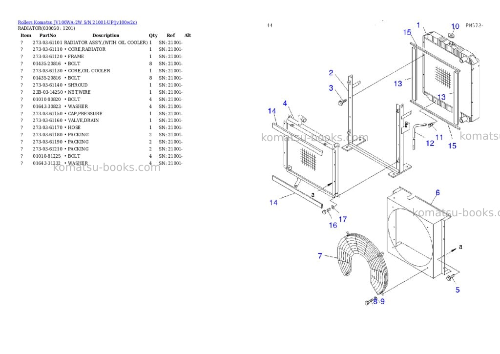 Komatsu jv100wa-2w s/n 21001-up Parts catalog cover Page 4