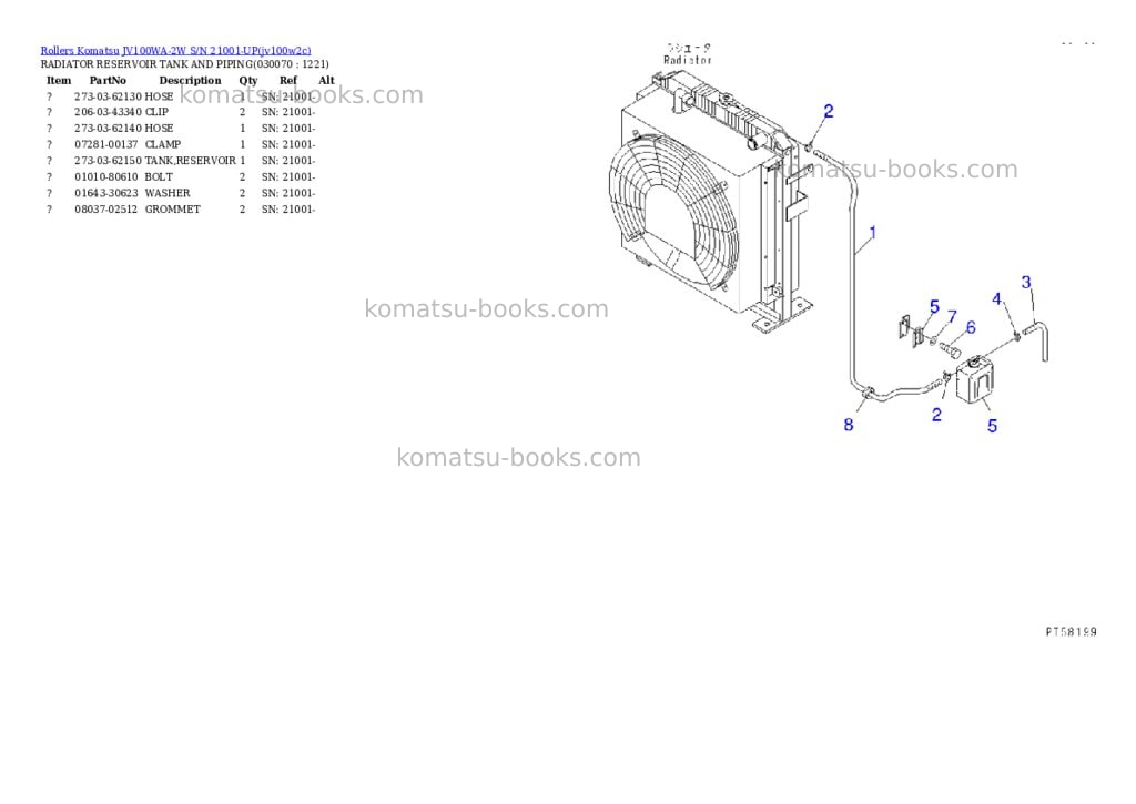 Komatsu jv100wa-2w s/n 21001-up Parts catalog cover Page 6