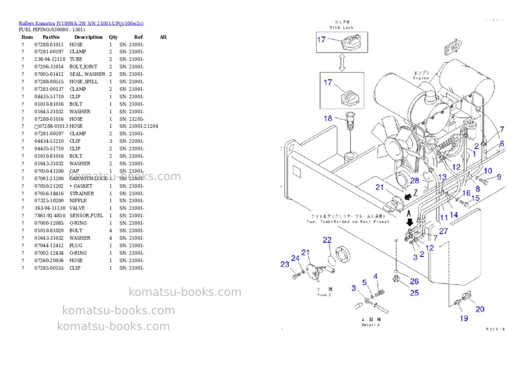 Komatsu jv100wa-2w s/n 21001-up Parts catalog cover Page 7
