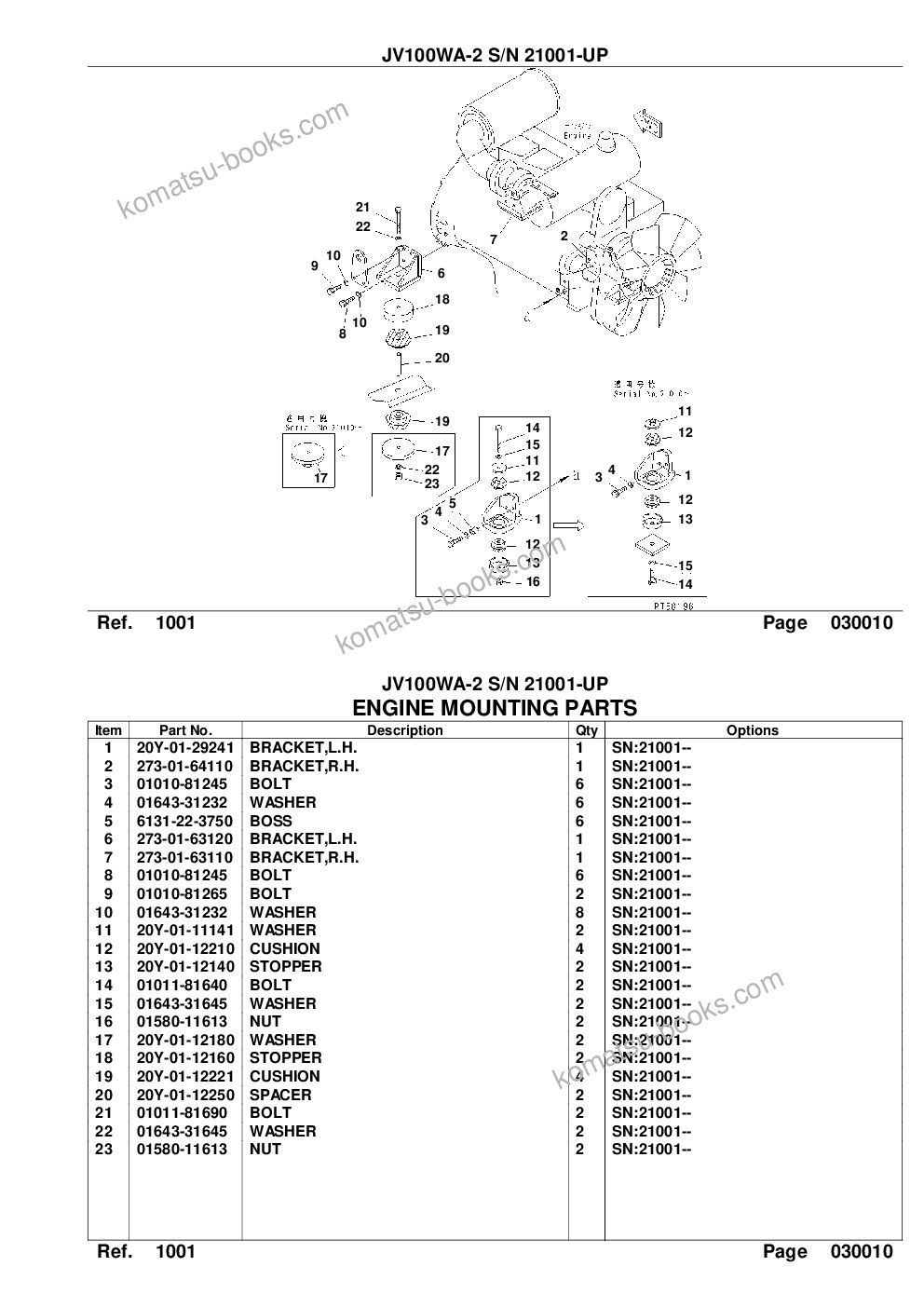 Komatsu jv100wa-2 s/n 21001-up Parts catalog cover Page 3 Komatsu jv100wa-2 s/n 21001-up Parts catalog cover Page 3