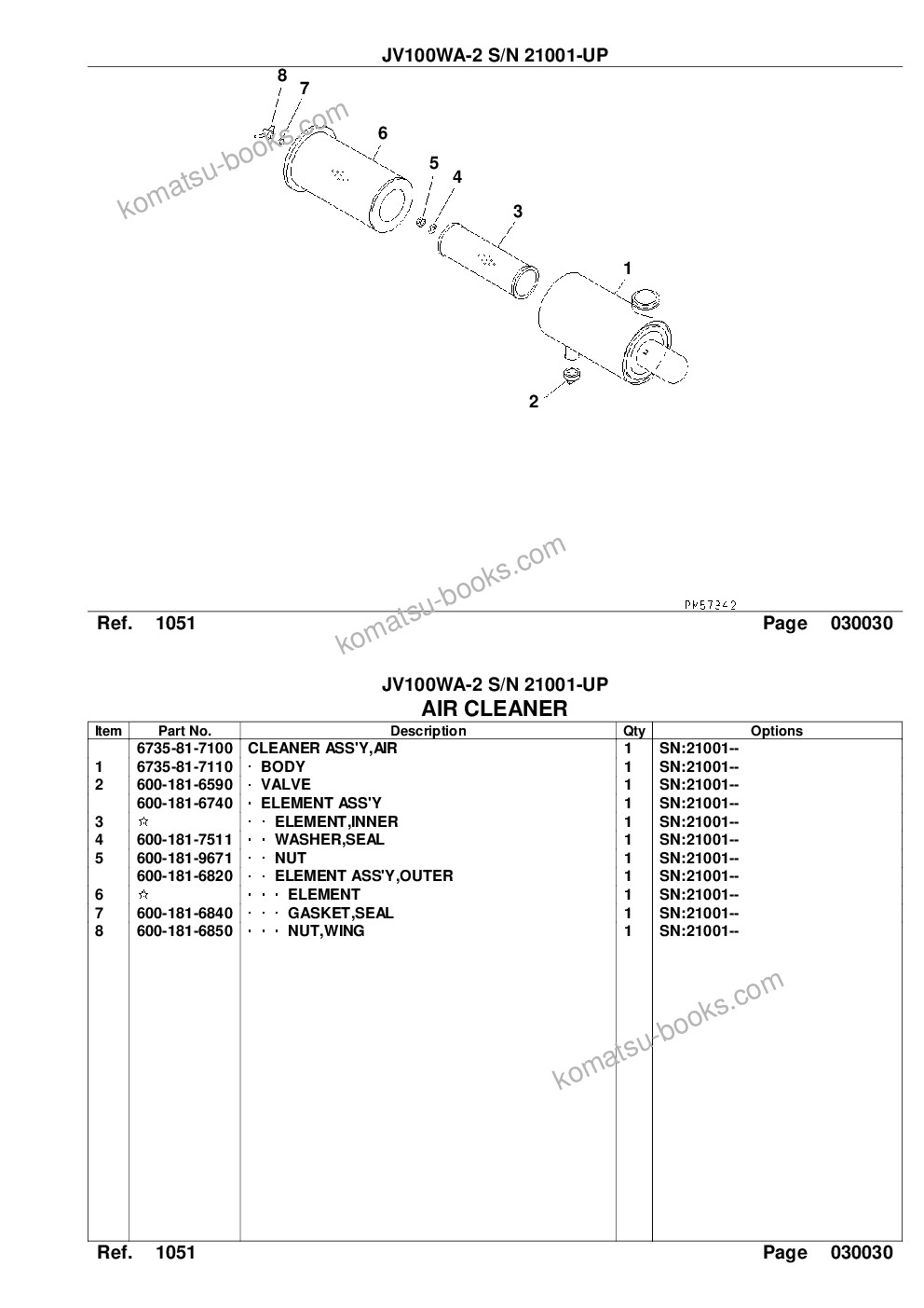 Komatsu jv100wa-2 s/n 21001-up Parts catalog cover Page 5 Komatsu jv100wa-2 s/n 21001-up Parts catalog cover Page 5