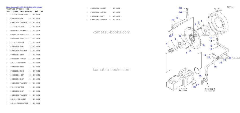 Komatsu jv100wp-2 s/n 31001-up Parts catalog cover Page 3