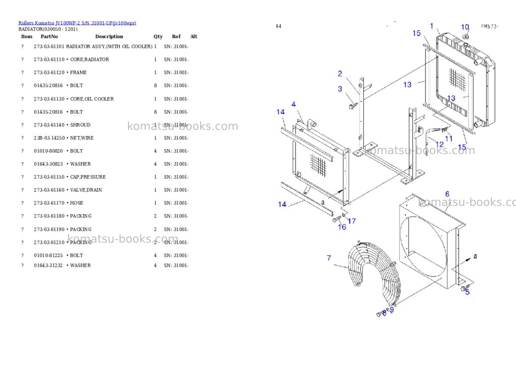 Komatsu jv100wp-2 s/n 31001-up Parts catalog cover Page 4