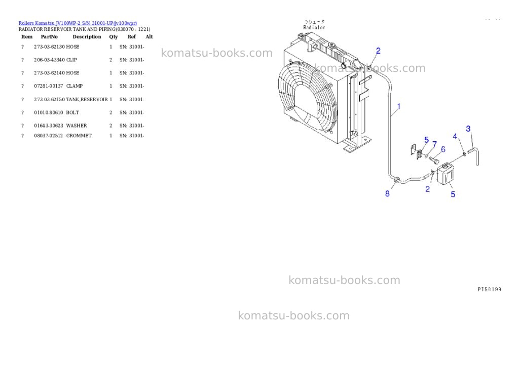 Komatsu jv100wp-2 s/n 31001-up Parts catalog cover Page 6