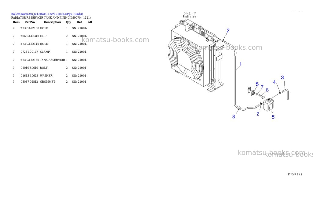 Komatsu jv130wh-1 s/n 21001-up Parts catalog cover Page 6