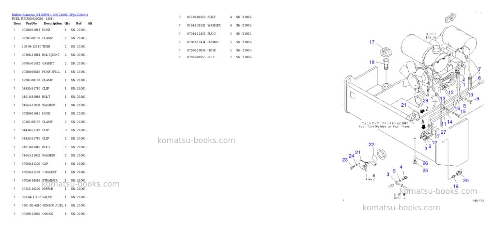 Komatsu jv130wh-1 s/n 21001-up Parts catalog cover Page 7