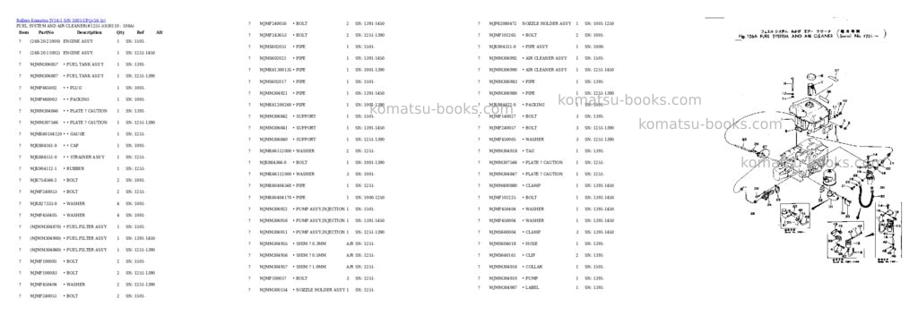 Komatsu jv16-1 s/n 1001-up Parts catalog cover Page 10 Komatsu jv16-1 s/n 1001-up Parts catalog cover Page 10