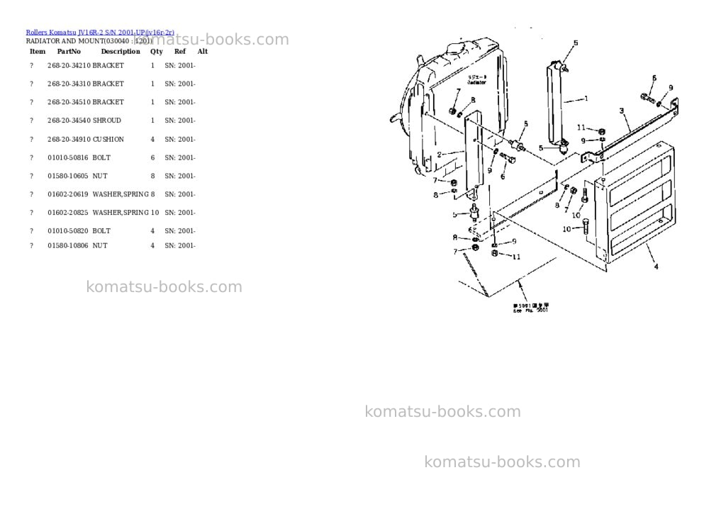 Komatsu jv16r-2 s/n 2001-up Parts catalog cover Page 3 Komatsu jv16r-2 s/n 2001-up Parts catalog cover Page 3