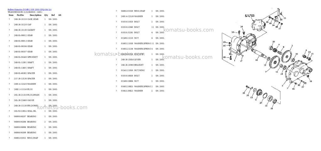 Komatsu jv16r-2 s/n 2001-up Parts catalog cover Page 6 Komatsu jv16r-2 s/n 2001-up Parts catalog cover Page 6