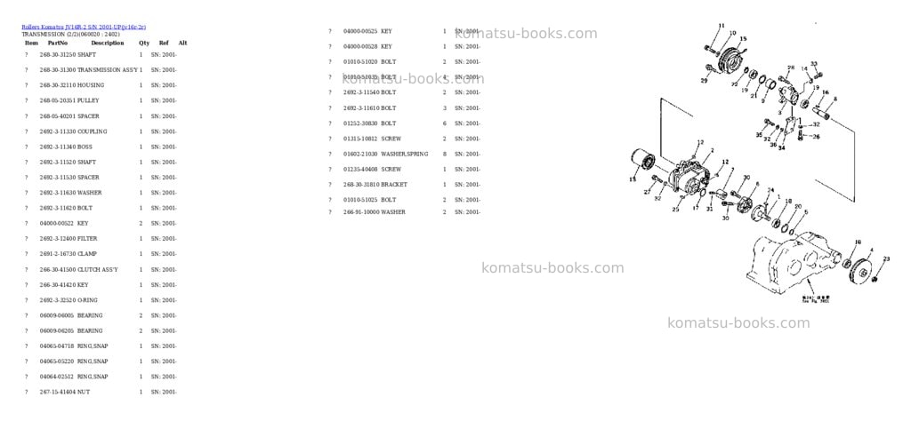 Komatsu jv16r-2 s/n 2001-up Parts catalog cover Page 7 Komatsu jv16r-2 s/n 2001-up Parts catalog cover Page 7