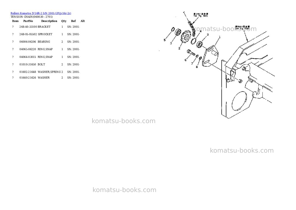 Komatsu jv16r-2 s/n 2001-up Parts catalog cover Page 8 Komatsu jv16r-2 s/n 2001-up Parts catalog cover Page 8