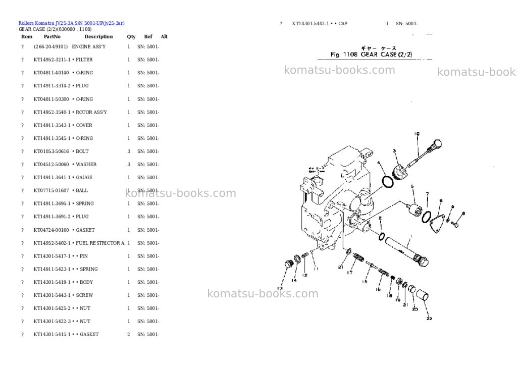 Komatsu jv25-3a s/n 5001-up Parts catalog cover Page 7 Komatsu jv25-3a s/n 5001-up Parts catalog cover Page 7
