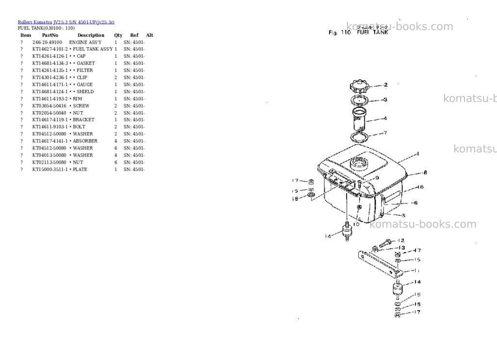 Komatsu JV25-3 S/N 4501-UP Parts catalog cover Page 9 Komatsu JV25-3 S/N 4501-UP Parts catalog cover Page 9