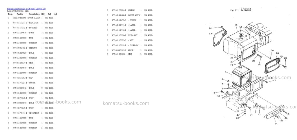 Komatsu jv25-3 s/n 4501-up Parts catalog cover Page 10 Komatsu jv25-3 s/n 4501-up Parts catalog cover Page 10