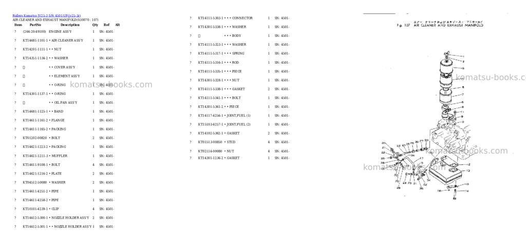 Komatsu jv25-3 s/n 4501-up Parts catalog cover Page 6 Komatsu jv25-3 s/n 4501-up Parts catalog cover Page 6