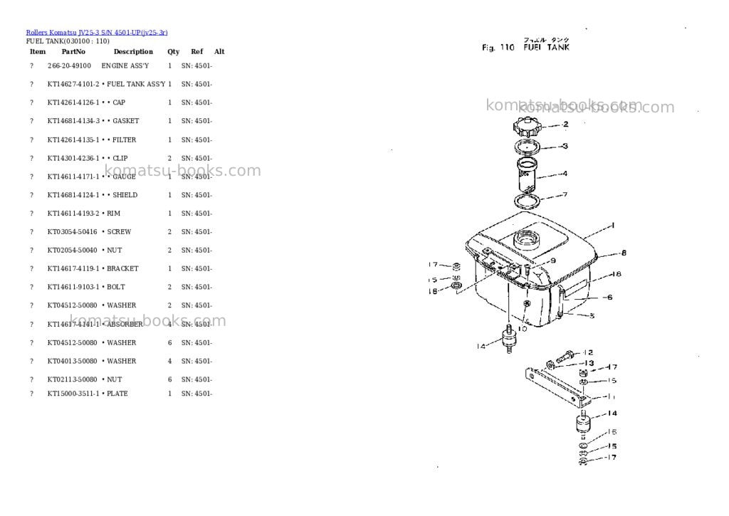 Komatsu jv25-3 s/n 4501-up Parts catalog cover Page 9 Komatsu jv25-3 s/n 4501-up Parts catalog cover Page 9