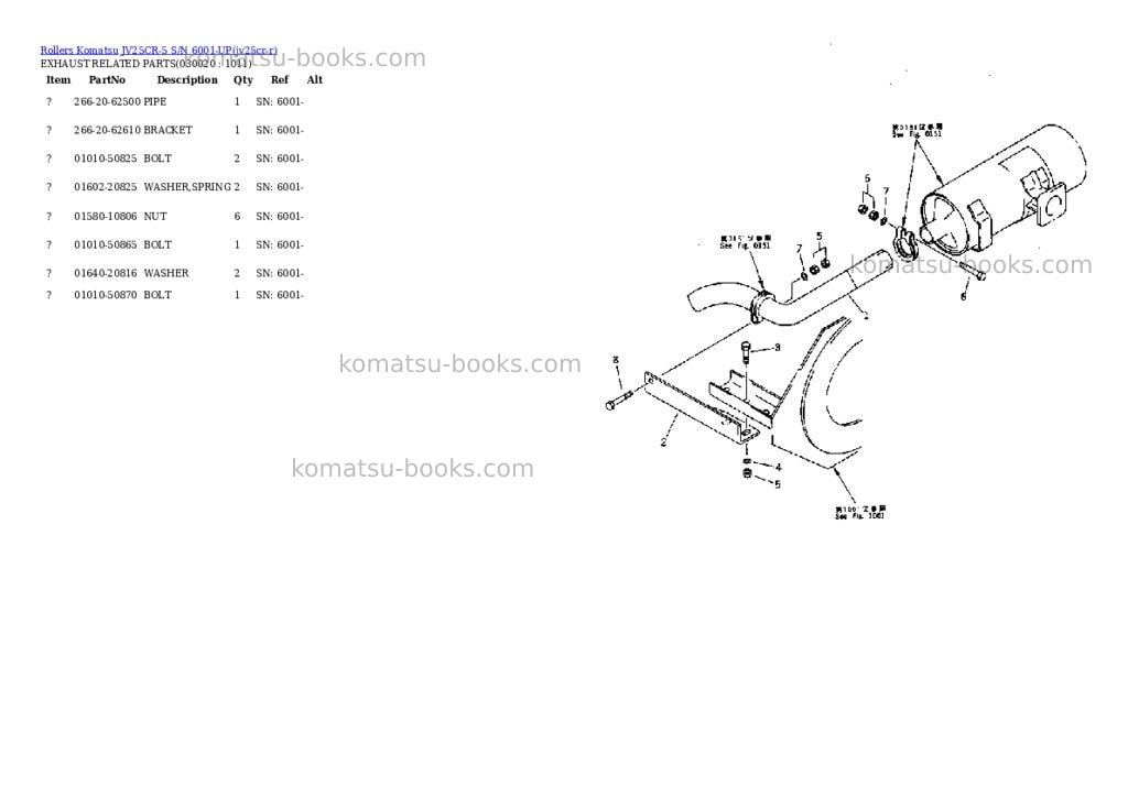 Komatsu JV25CR-5 S/N 6001-UP Parts catalog cover Komatsu JV25CR-5 S/N 6001-UP Parts catalog cover