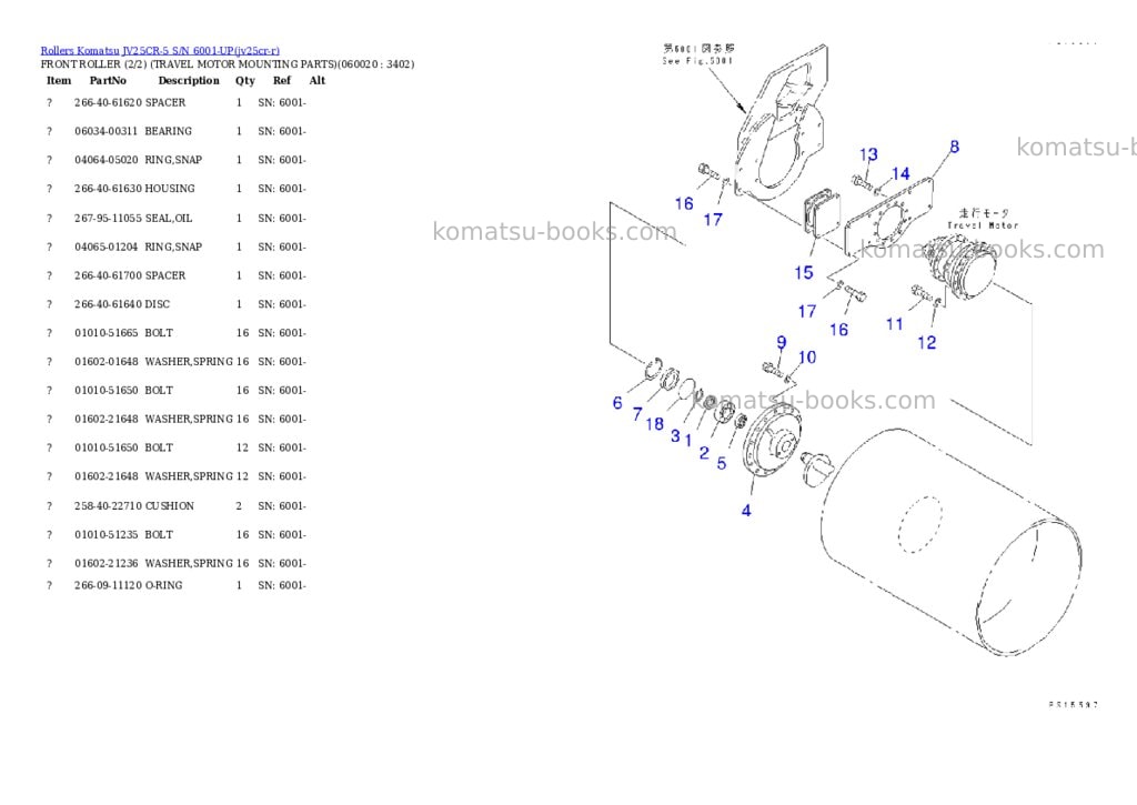 Komatsu JV25CR-5 S/N 6001-UP Parts catalog cover Page 7 Komatsu JV25CR-5 S/N 6001-UP Parts catalog cover Page 7