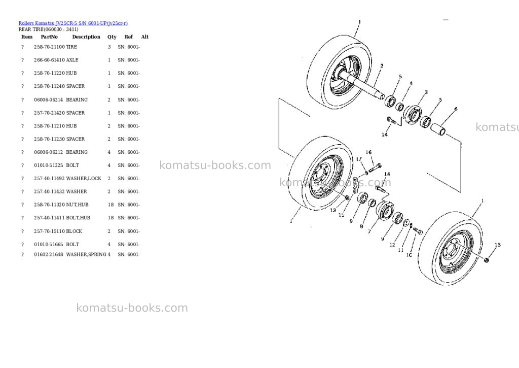 Komatsu JV25CR-5 S/N 6001-UP Parts catalog cover Page 8 Komatsu JV25CR-5 S/N 6001-UP Parts catalog cover Page 8