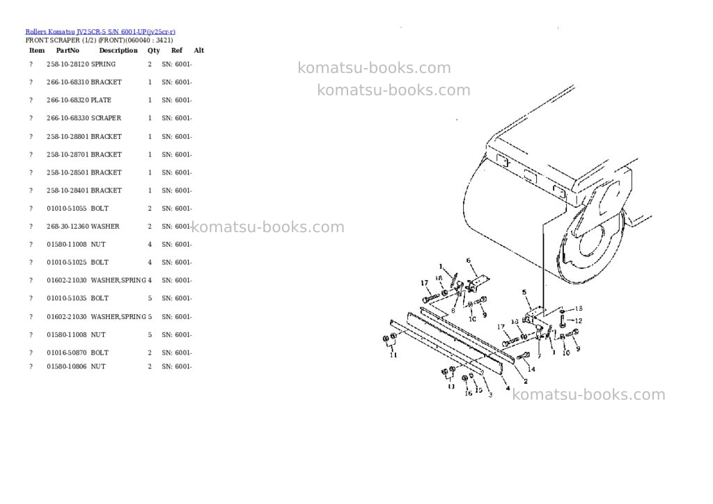 Komatsu JV25CR-5 S/N 6001-UP Parts catalog cover Page 9 Komatsu JV25CR-5 S/N 6001-UP Parts catalog cover Page 9