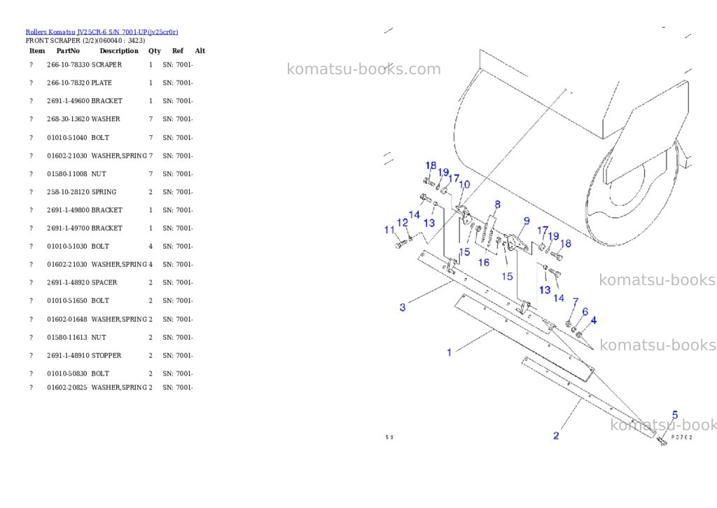 Komatsu jv25cr-6 s/n 7001-up Parts catalog cover Page 10