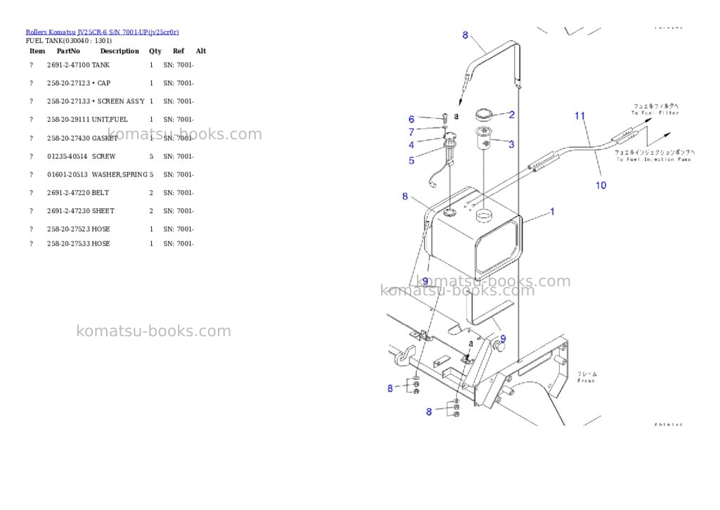 Komatsu jv25cr-6 s/n 7001-up Parts catalog cover Page 3