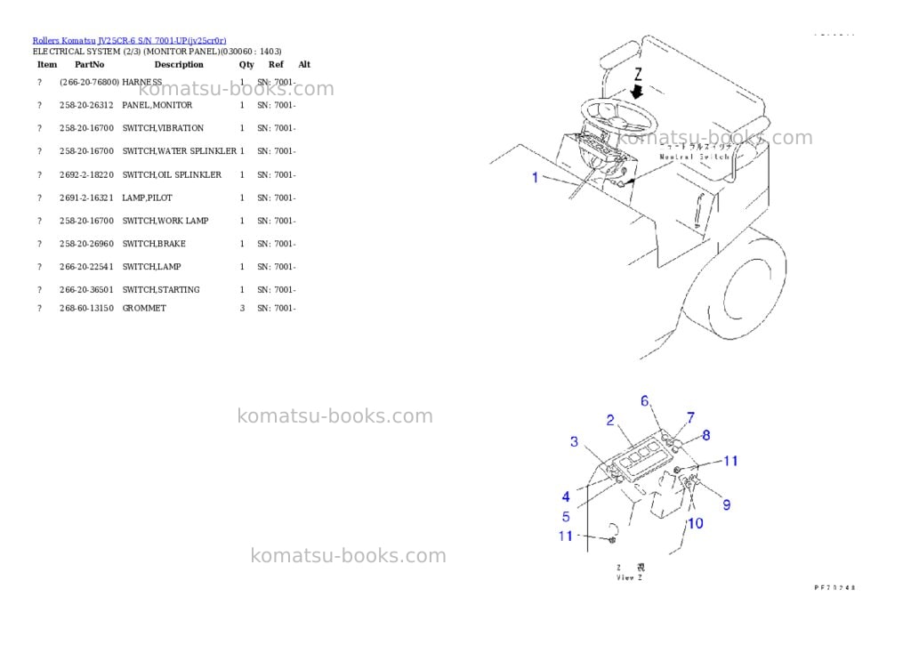 Komatsu jv25cr-6 s/n 7001-up Parts catalog cover Page 5