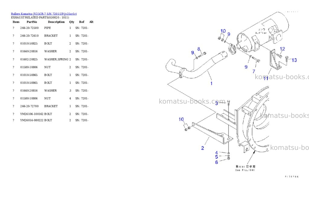 Komatsu JV25CR-7 S/N 7201-UP Parts catalog cover Komatsu JV25CR-7 S/N 7201-UP Parts catalog cover